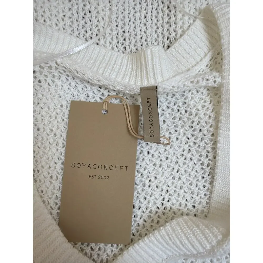 NWT Soya Concept While Cotton Linen Oversized Top Size XS #0503